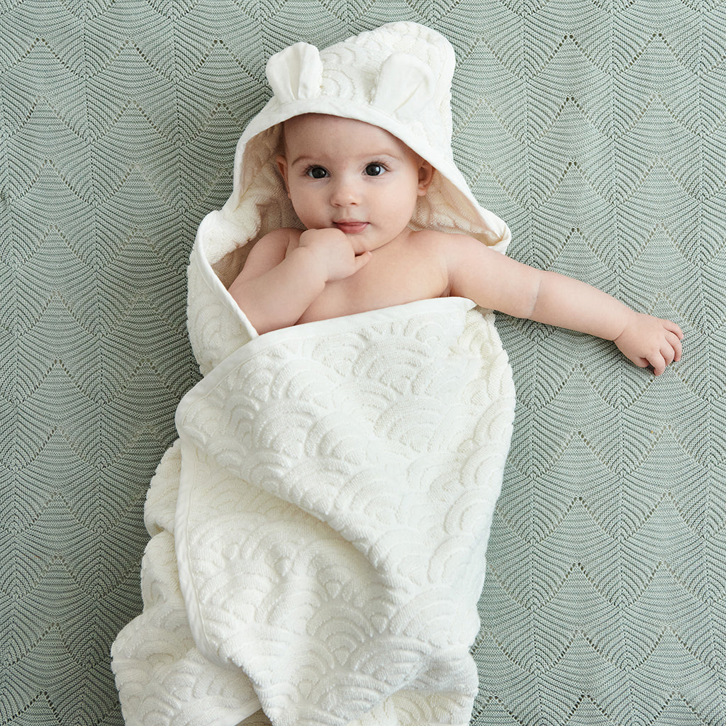 Cam Cam Copenhagen - Hooded Baby Towel Off-White - Baby Gifts - The Baby Service