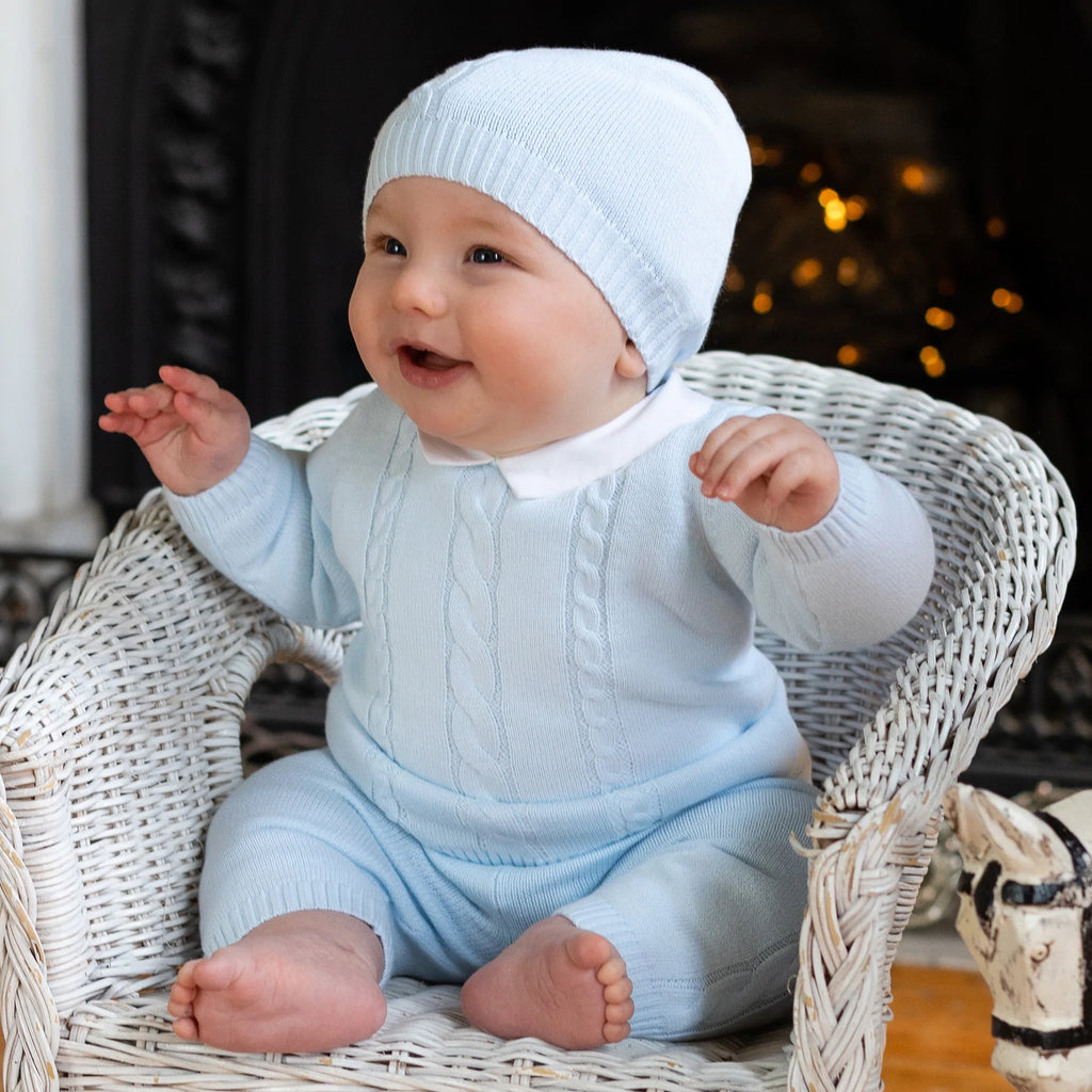 Emile et Rose - Turner Blue Knit Outfit with Hat - Lifestyle - The Baby Service
