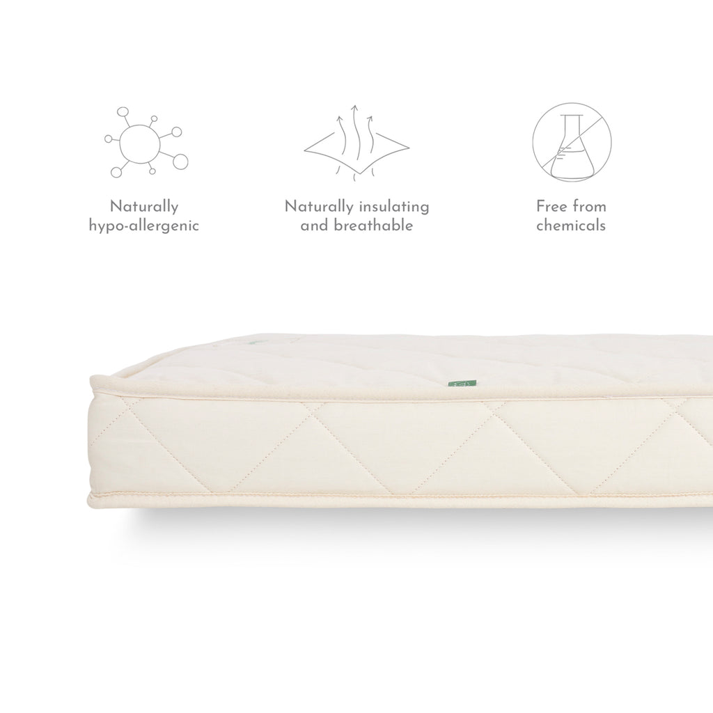 The Little Green Sheep Twist Natural Cot Bed Mattress - 60 x 120cm - The Baby Service