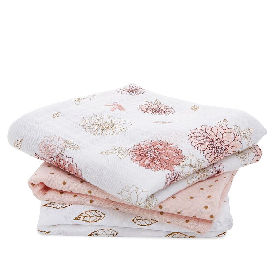Aden + Anais Dahlias Musy Muslin Squares 3 Pack - Gifts - The Baby Service