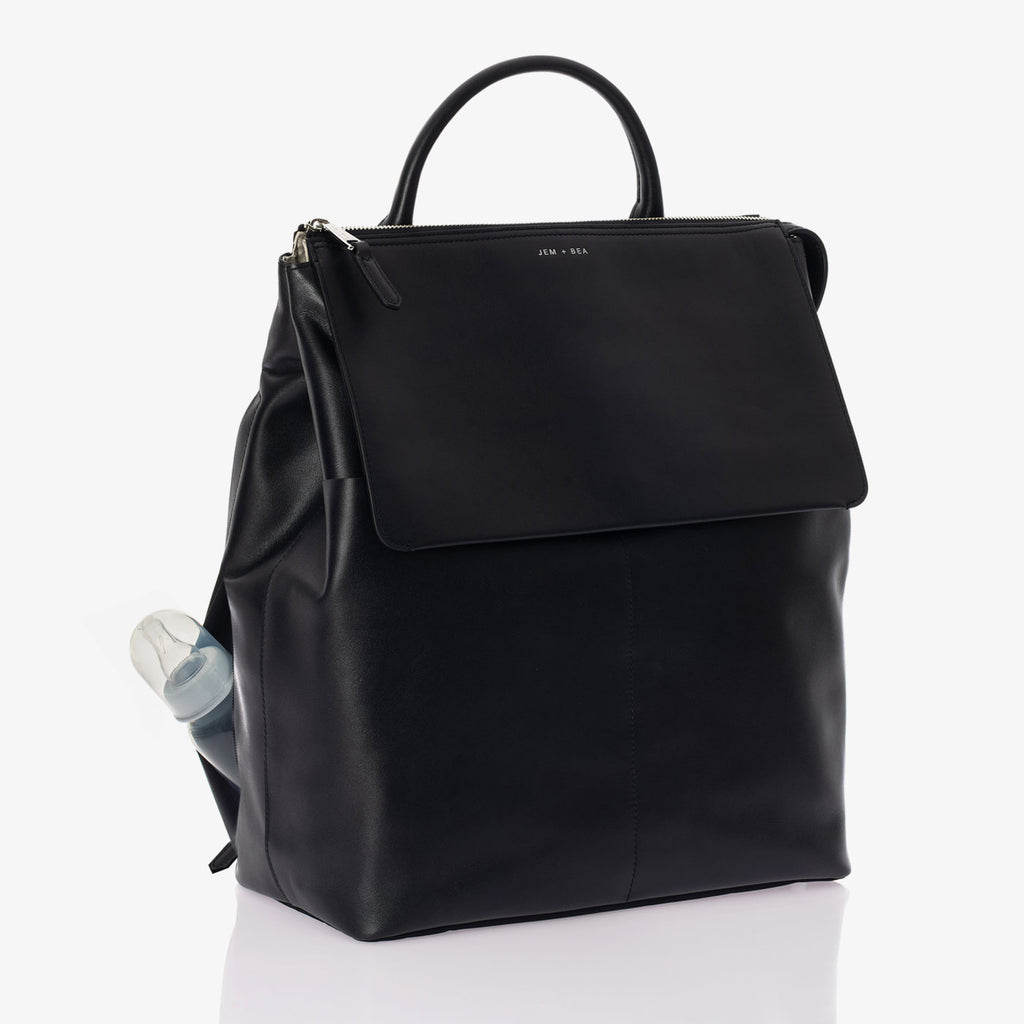 Jem + Bea Ada Changing Backpack Black - Changing Bag - The Baby Service - Bottle