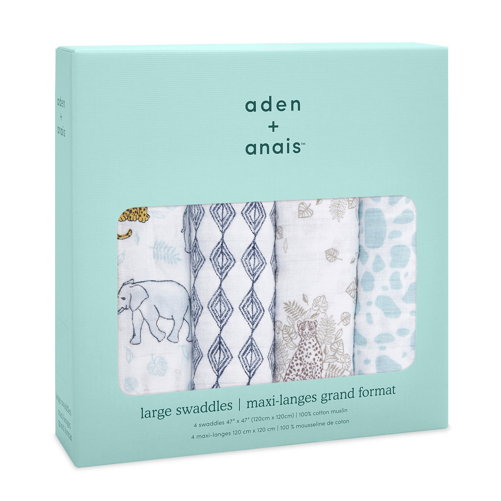 Aden + Anais Jungle Swaddles 4 Pack - Baby Essentials - The Baby Service