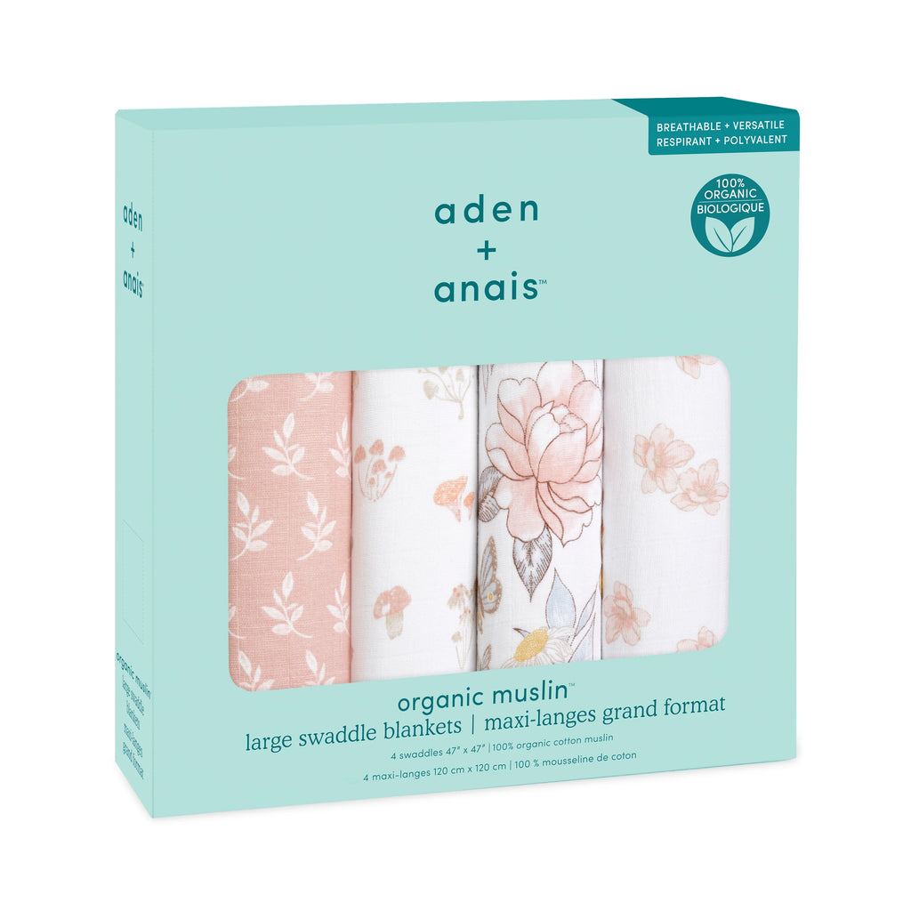 Aden + Anais - Earthly Organic Swaddles 4 Pack - Boxed - The Baby Service