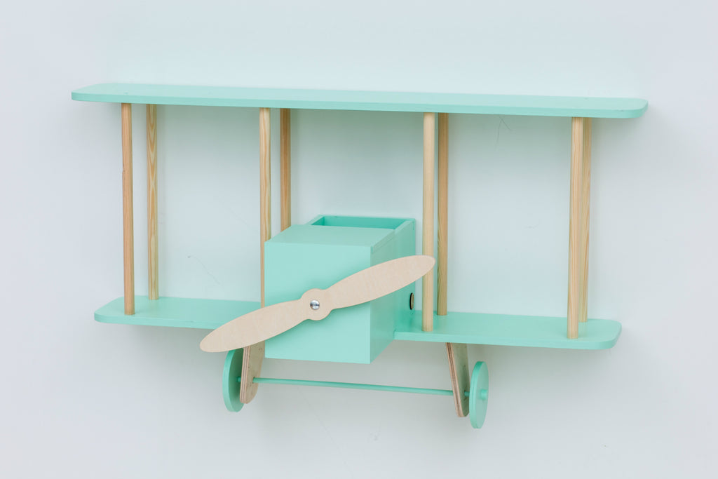 Bi-Plane Dashy Shelf - Mint Green  - The Baby Service - Luxury Furniture 
