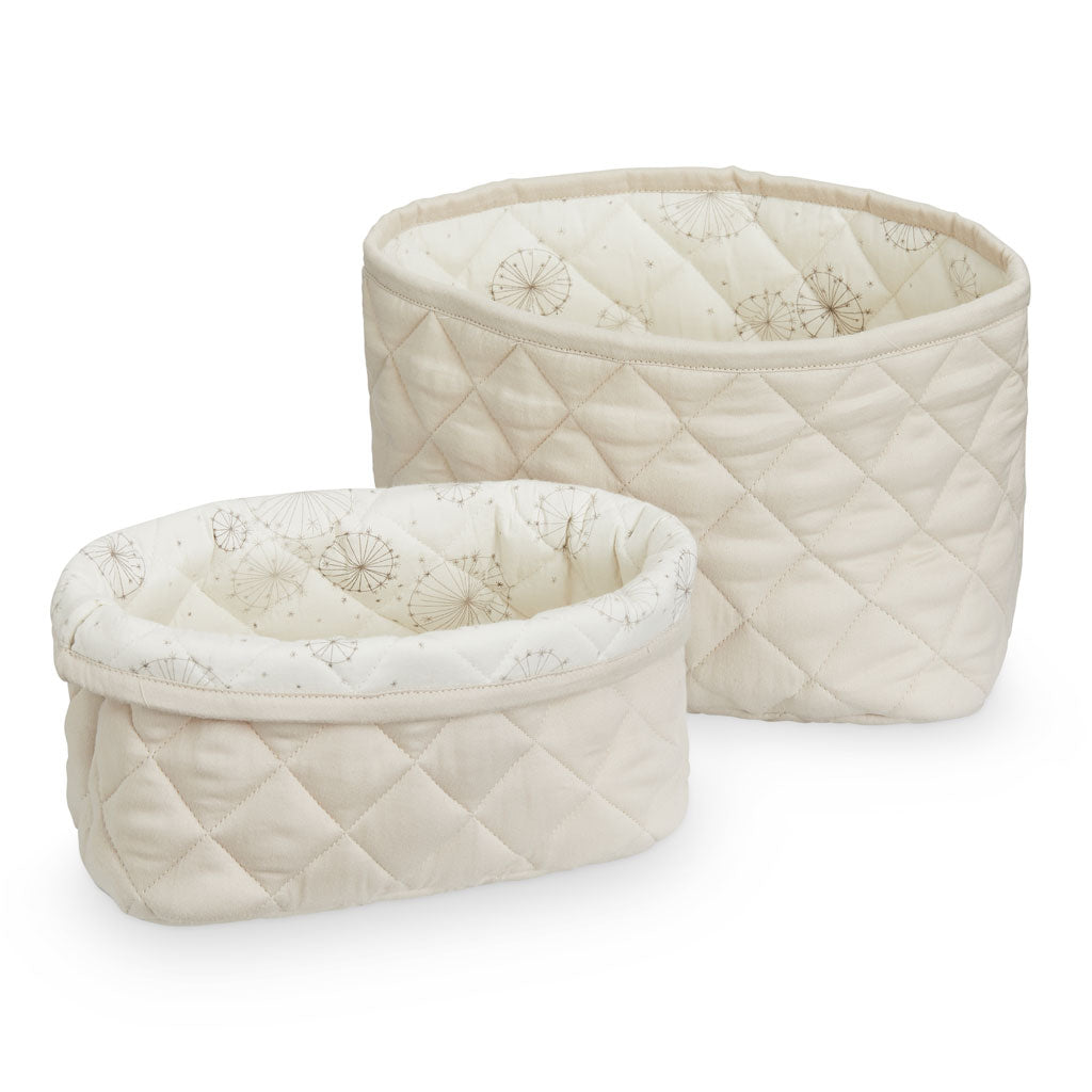 Cam Cam Quilted Storage Basket - Set of Two - Light Sand - The Baby Service