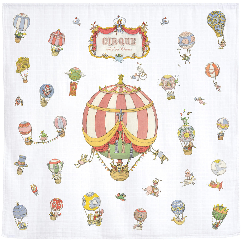 Atelier Choux - Organic Swaddle - Circus - Luxury Swaddle - The Baby Service