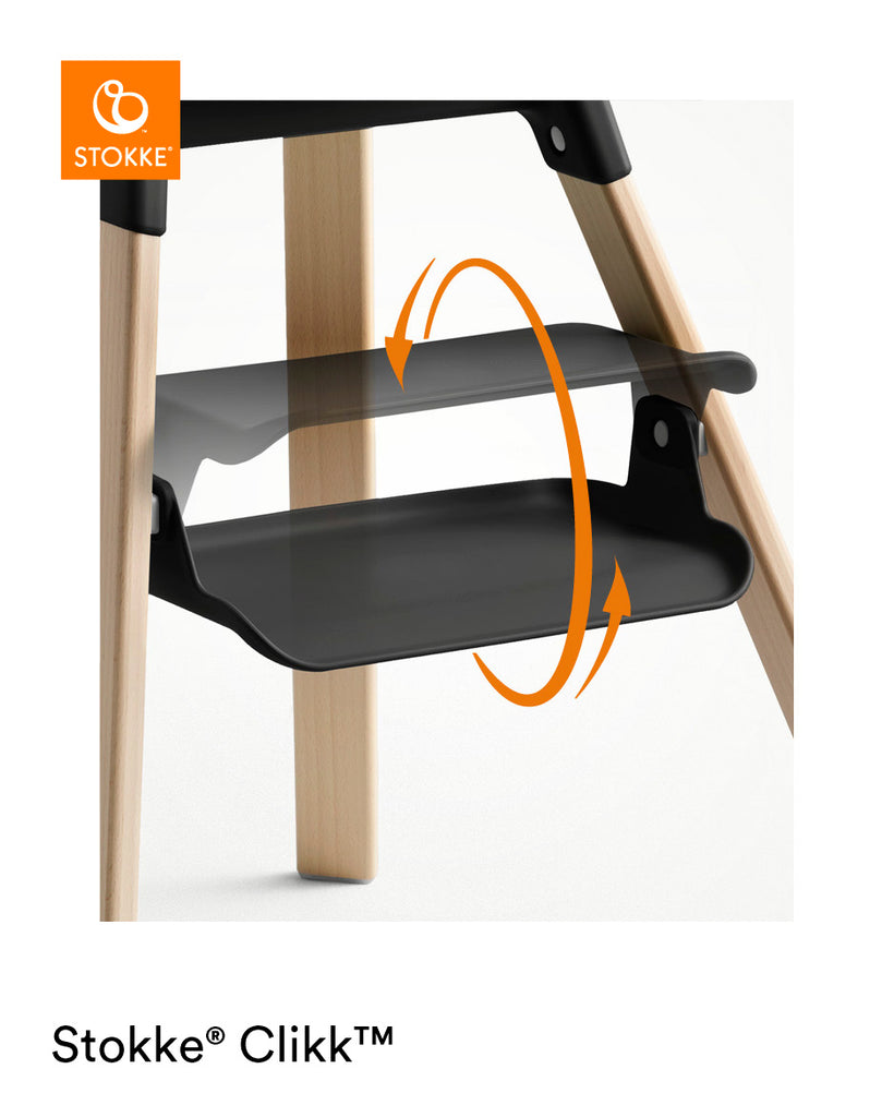 Stokke Clikk Highchair - Black Natural - Baby Weaning - The Baby Service