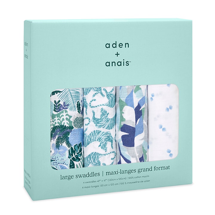Aden + Anais Dancing Tigers Swaddles 4 Pack - Gifts - The Baby Service - Chobham Surrey
