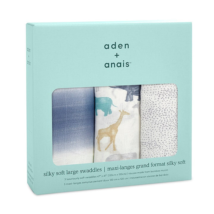 Aden + Anais Expedition Silky Soft Motif Print Swaddles 3 Pack - Gift Pack - The Baby Service
