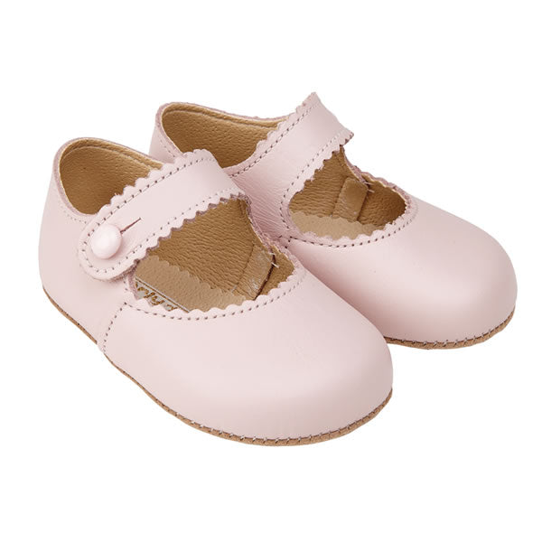 Pink Soft Leather Pre Walkers Luxury Baby Early Days Pram Shoes - The Baby Service