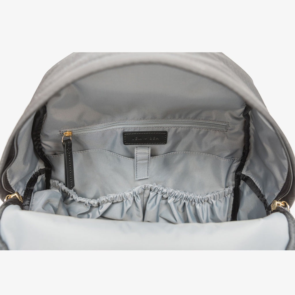 Jem + Bea Jamie Leather Backpack Black Gold - Changing Bag - The Baby Service - Inside