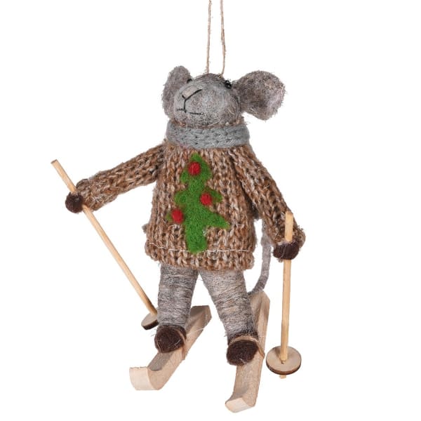 Simon Skiing Mouse Bauble - The Baby Service