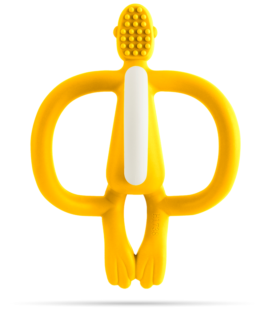 Matchstick Monkey Teething Toy and Gel Applicator - Yellow - The Baby Service - Back