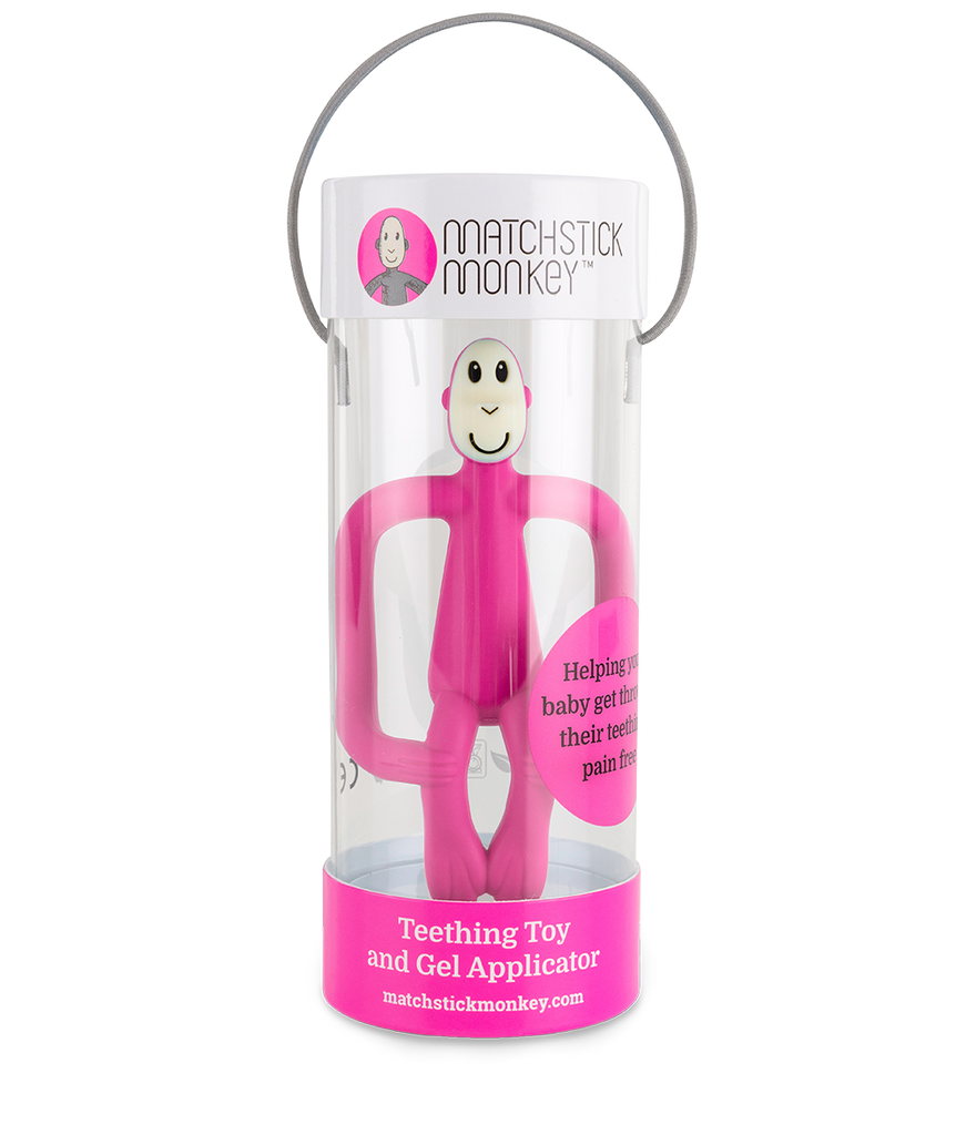 Buy Matchstick Monkey Teething Toy and Gel Applicator - Pink - The Baby Service - Packaged