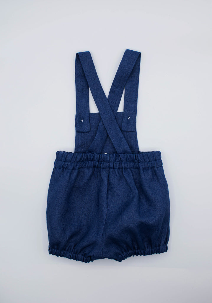 Fina Ejerique - Poplin Body Shirt & Navy Blue Linen Shorts Set - Luxury Kids Clothing - The Baby Service