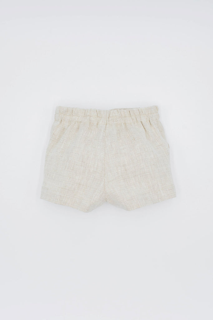 Fina Ejerique - White Linen Shirt & Natural  Linen Shorts Set - Luxury Kids Clothing - The Baby Service