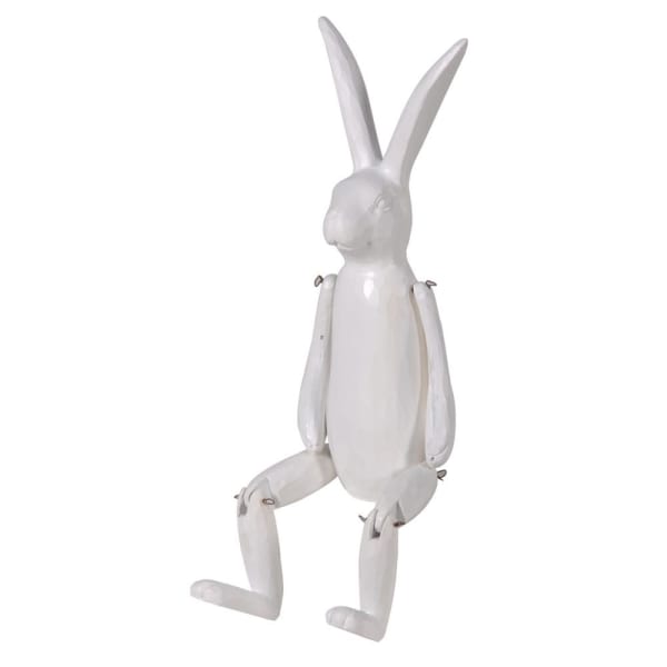 White Wooden Effect Jointed Rabbit - The Baby Service - Nursery Ideas