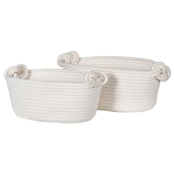 Set of 2 Knot Handle Rope Baskets - The Baby Service