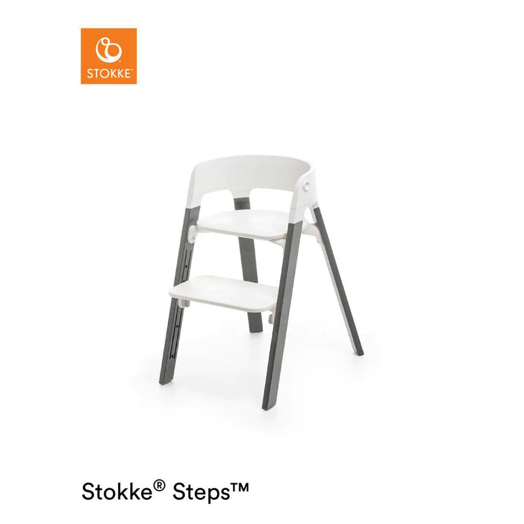 Stokke Steps Chair - White and Hazy Grey - Highchairs - The Baby Service