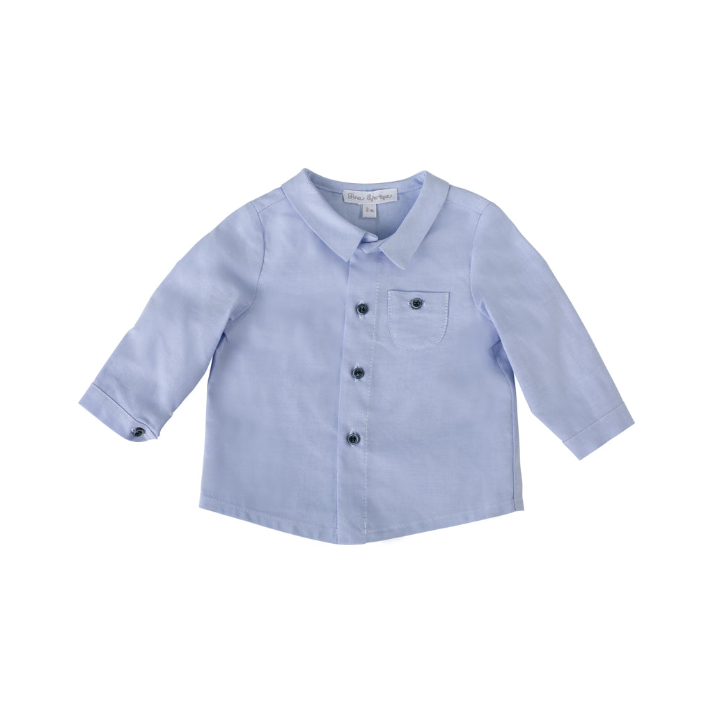 Fina Ejerique  - Boys Blue Cotton Shirt - The Baby Service