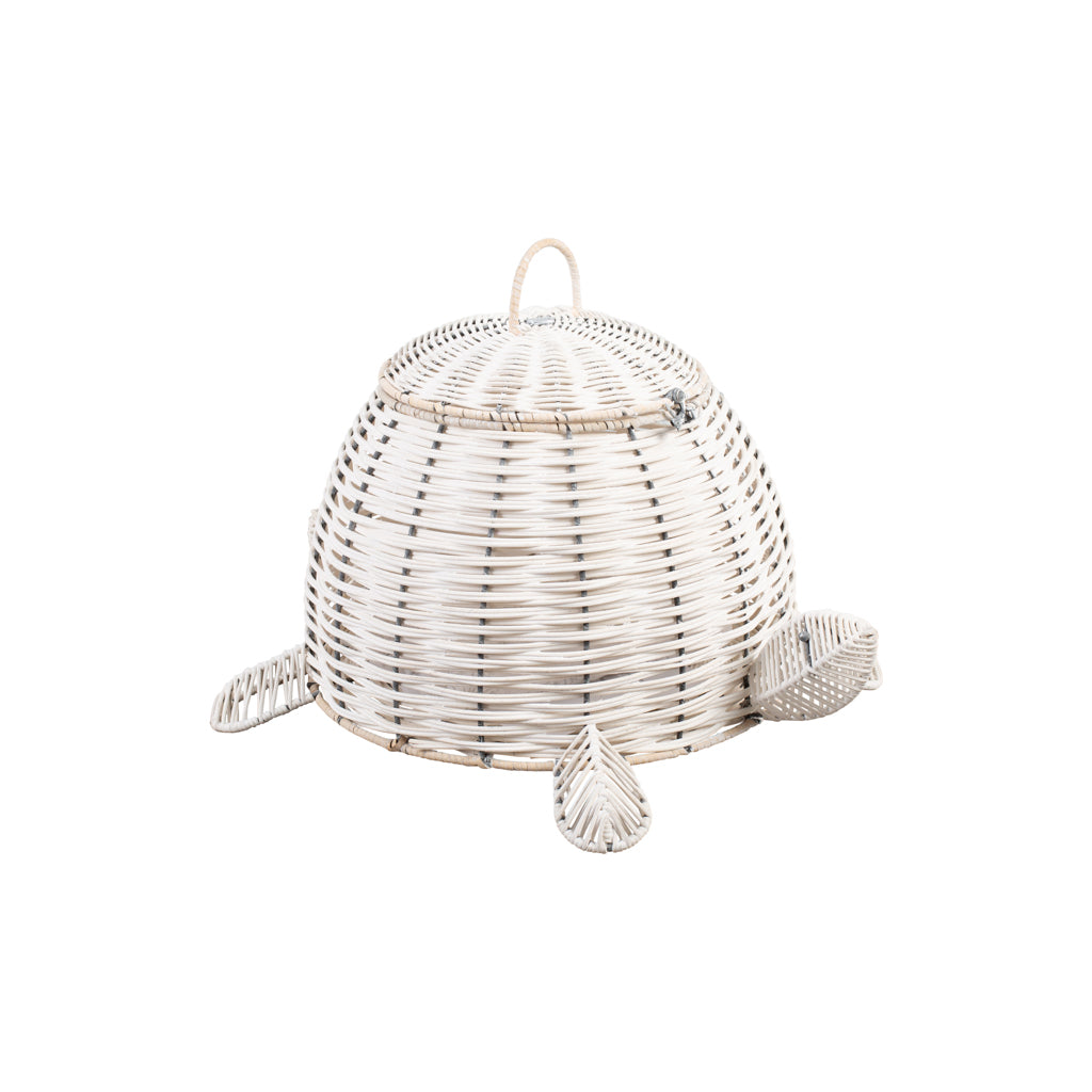 White Rattan Turtle Basket - The Baby Service