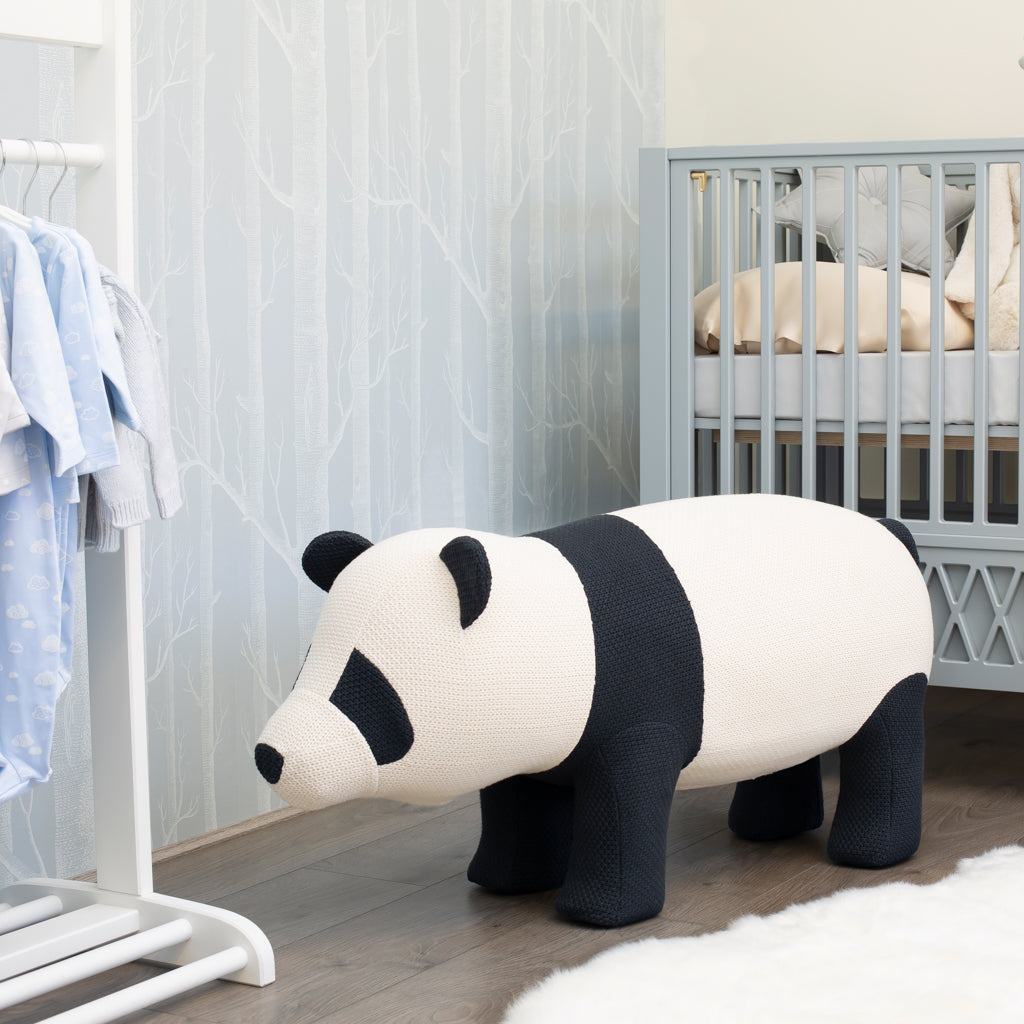 Knitted Panda Stool - Luxury Furniture - The Playroom