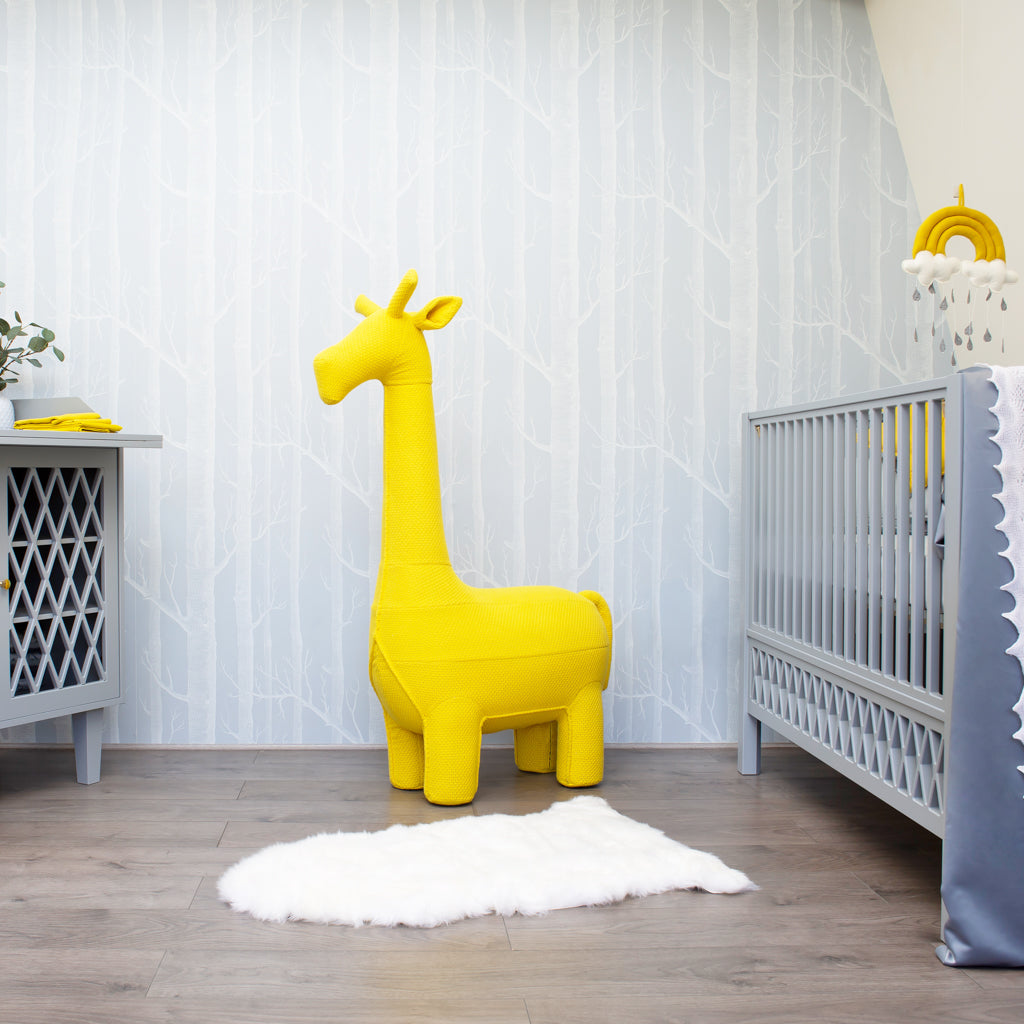 Knitted Yellow Giraffe Stool - Nursery Ideas - The Baby Service