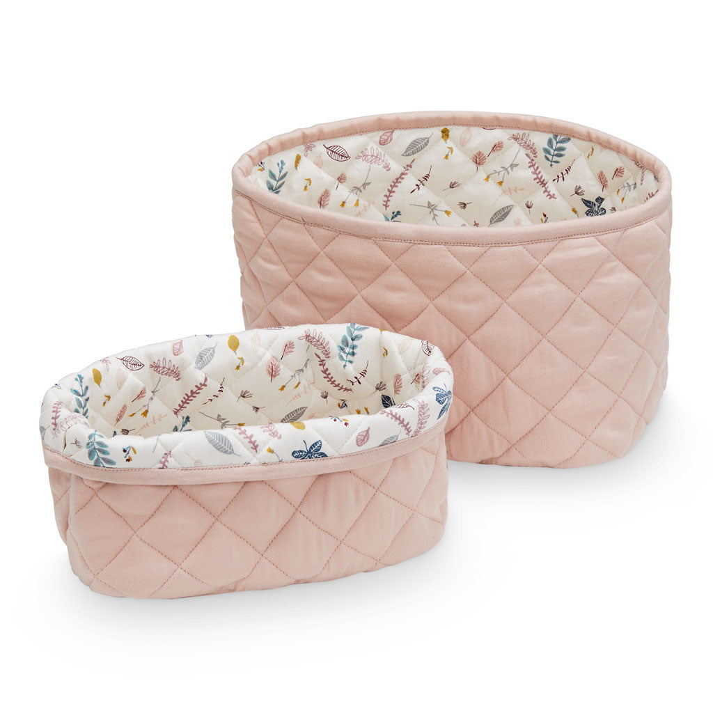 Cam Cam Quilted Storage Basket - Set of Two - Blossom Pink - The Baby Service