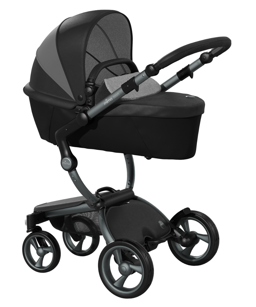 Mima Xari Complete Pushchair Stroller - London Black Edition - The Baby Service - Bassinet