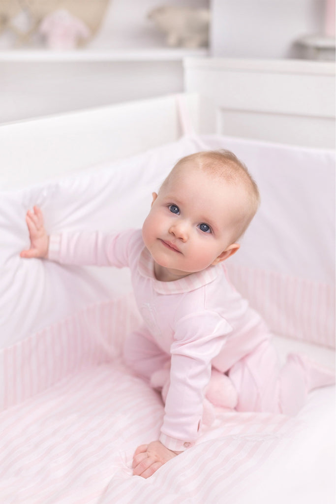 Tartine et Chocolat - Pink Garda Crib Bumper - Luxury Bedding Cots - The Baby Service