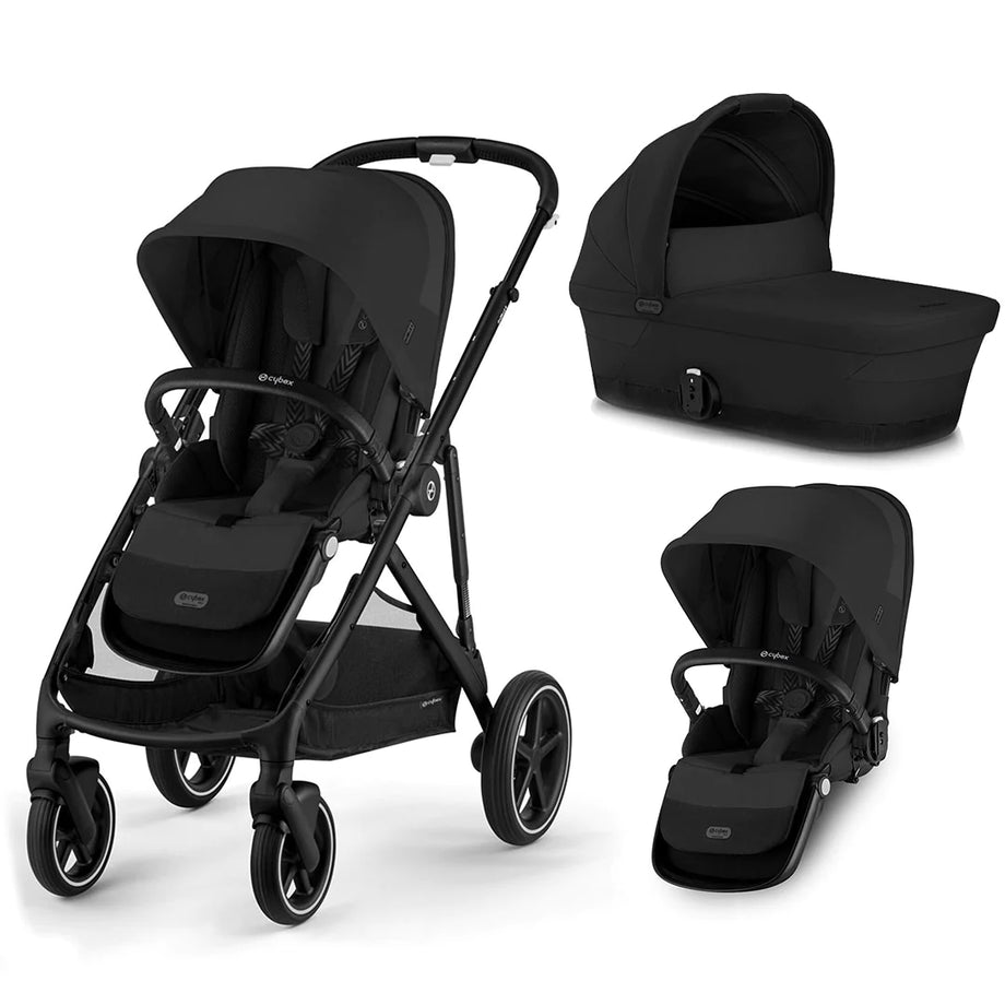 CYBEX Gazelle S Double Pushchair - Moon Black | The Baby Service