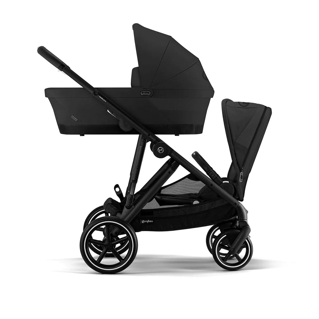 CYBEX Gazelle S Double Pushchair - Moon Black - The Baby Service - Side
