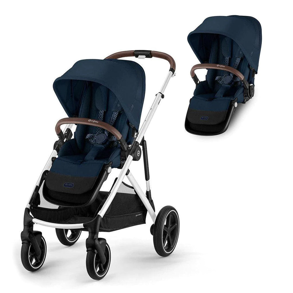 CYBEX Gazelle S Twin Pushchair - Ocean Blue - Stroller - The Baby Service - Extra Seat