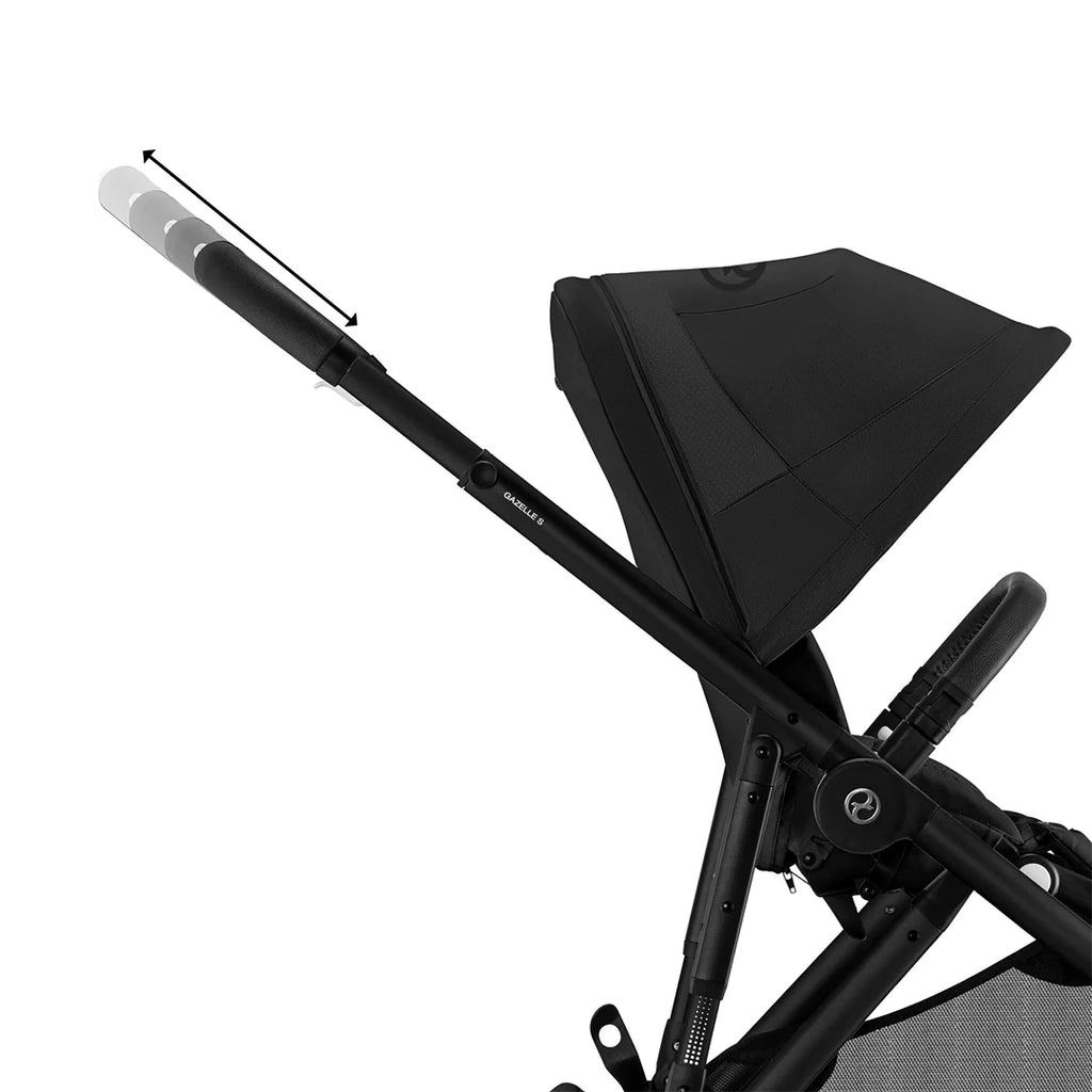 CYBEX Gazelle S Twin Pushchair - Moon Black - The Baby Service - Handle