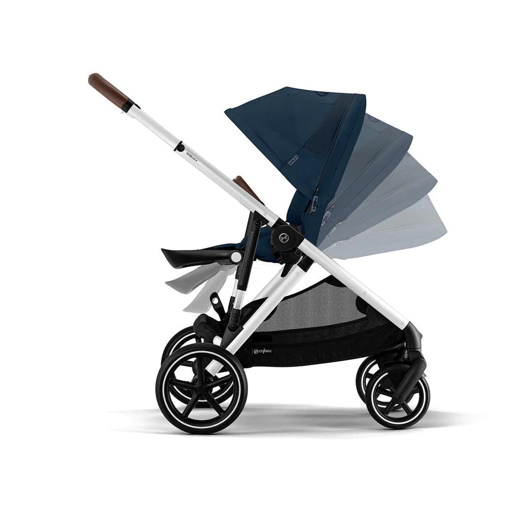CYBEX Gazelle S Twin Pushchair - Ocean Blue - Stroller - The Baby Service - Recline