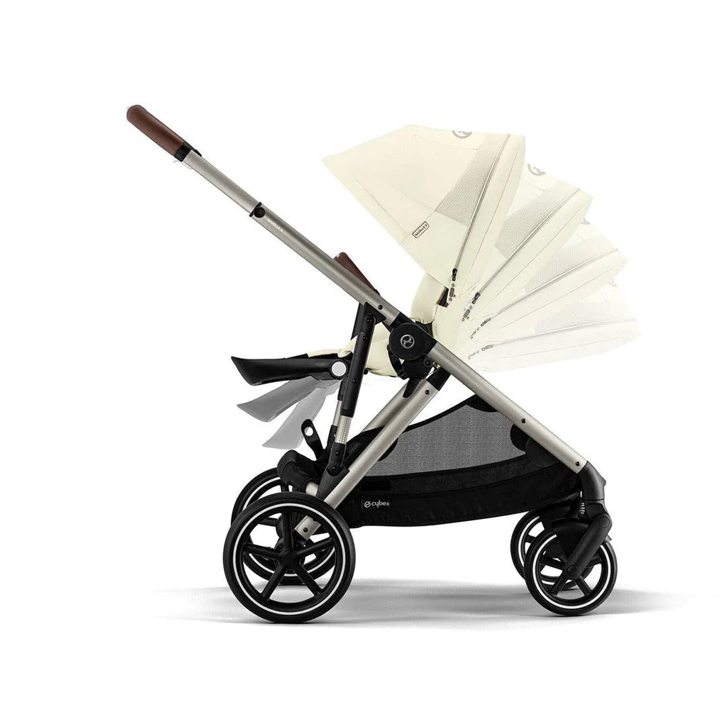 CYBEX Gazelle S Twin Pushchair - Seashell Beige - Stroller - The Baby Service - Recline