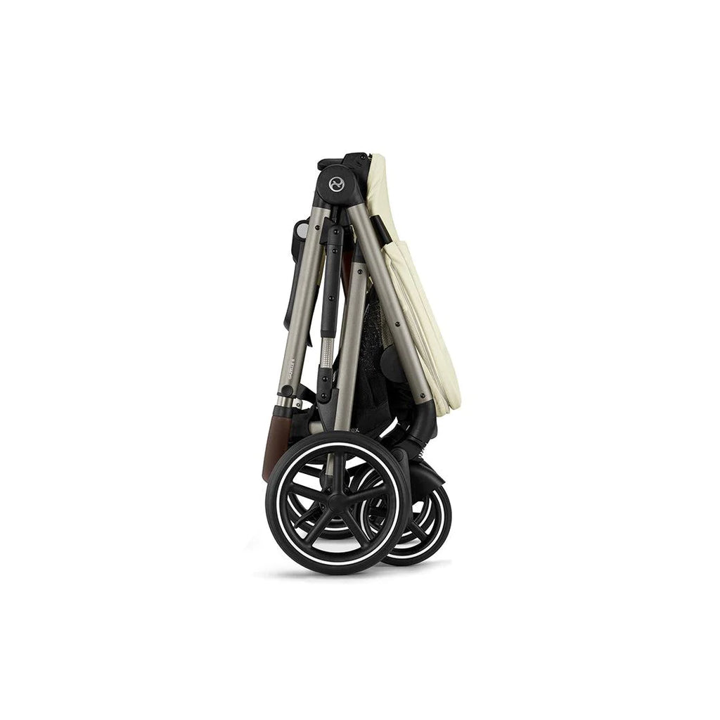 CYBEX Gazelle S Twin Pushchair - Seashell Beige - Stroller - The Baby Service - Folded