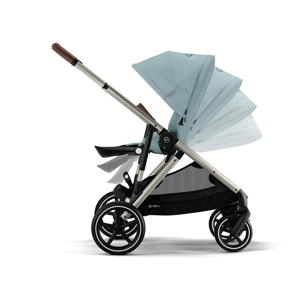 CYBEX Gazelle S Double Pushchair - Sky Blue - The Baby Service - Recline