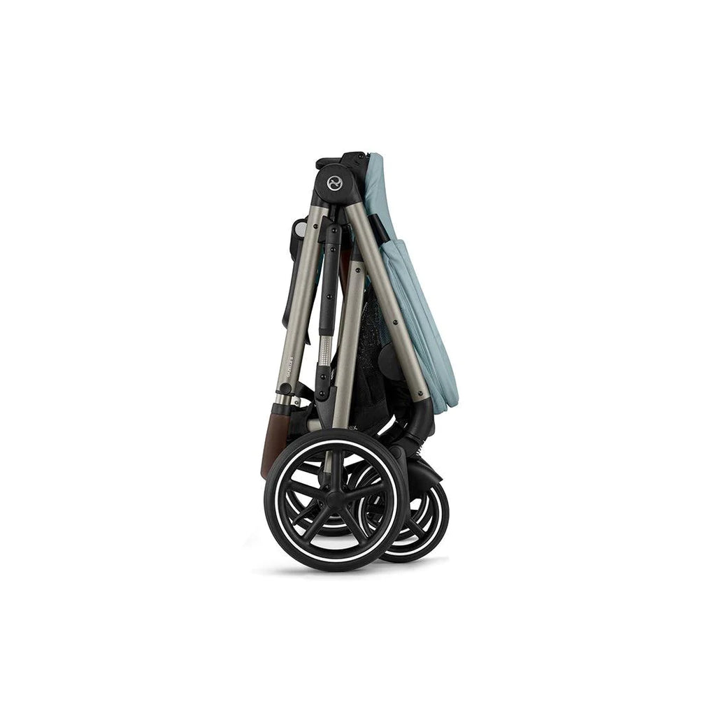 CYBEX Gazelle S Twin Pushchair - Sky Blue - Stroller - The Baby Service - Folded
