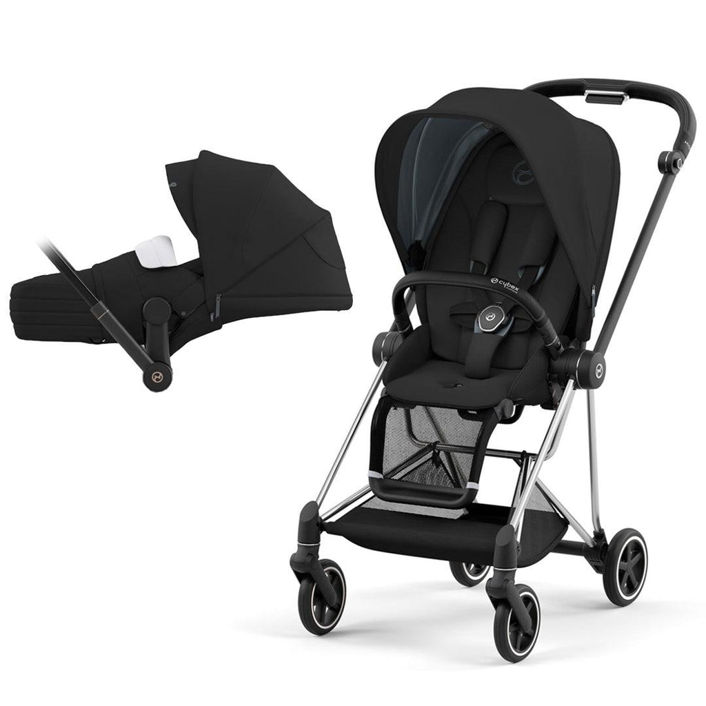 CYBEX MIOS Pushchair - Stroller - Deep Black - The Baby Service - Chrome - Lite Cot