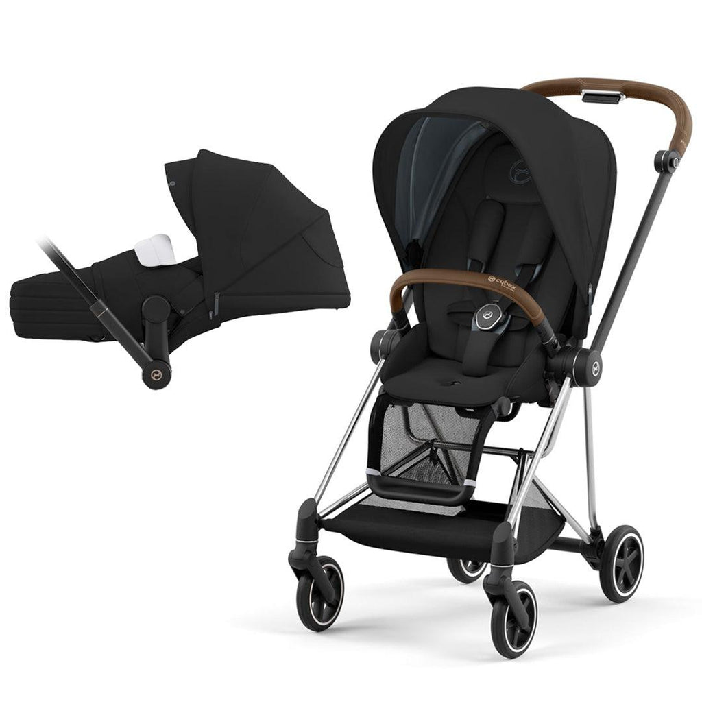 CYBEX MIOS Pushchair - Stroller - Deep Black - The Baby Service - Chrome Brown Lite Cot