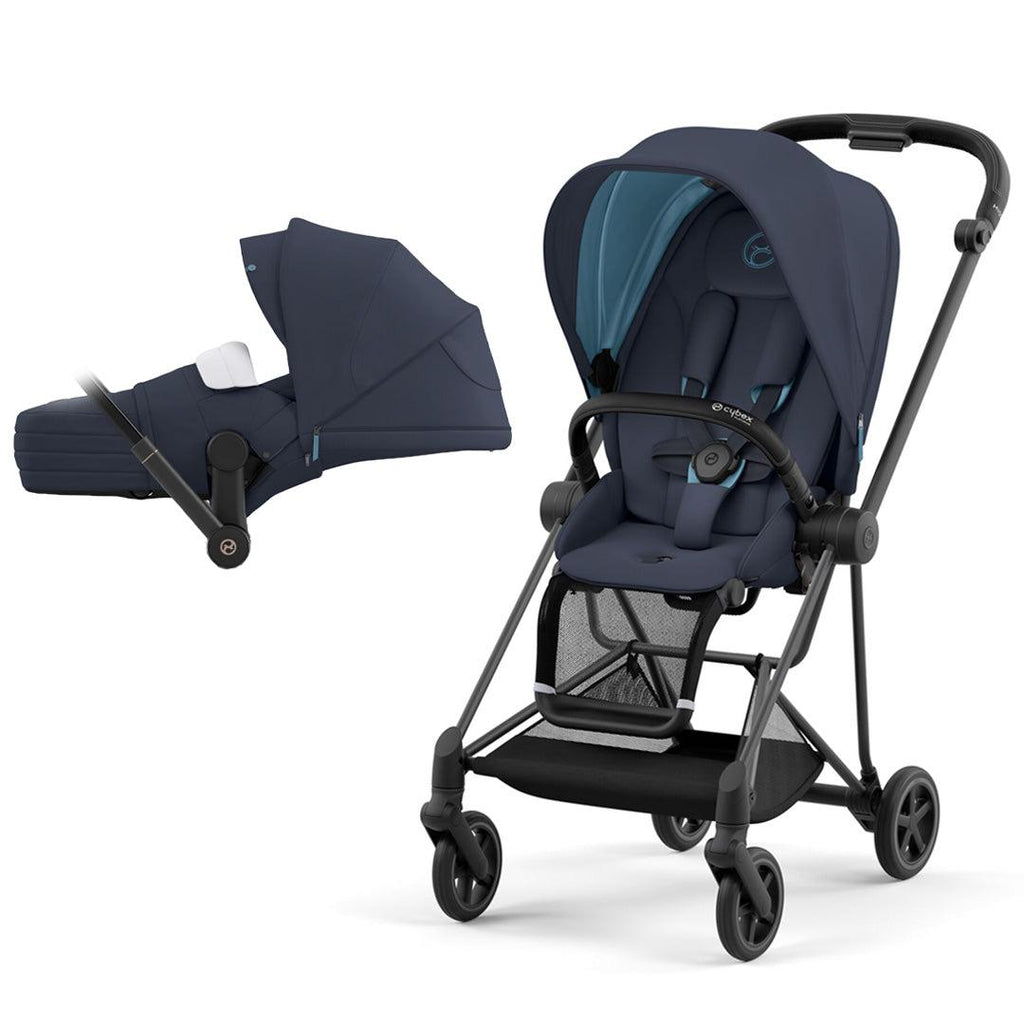 CYBEX MIOS Pushchair - Nautical Blue - Stroller - The Baby Service - - Matt Black - Lite Cot