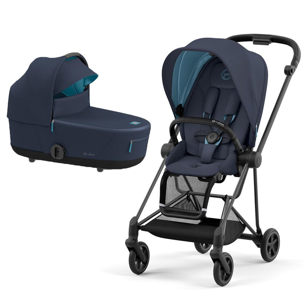 CYBEX MIOS Pushchair - Nautical Blue - Stroller - The Baby Service - Matt Black - Lux Cot