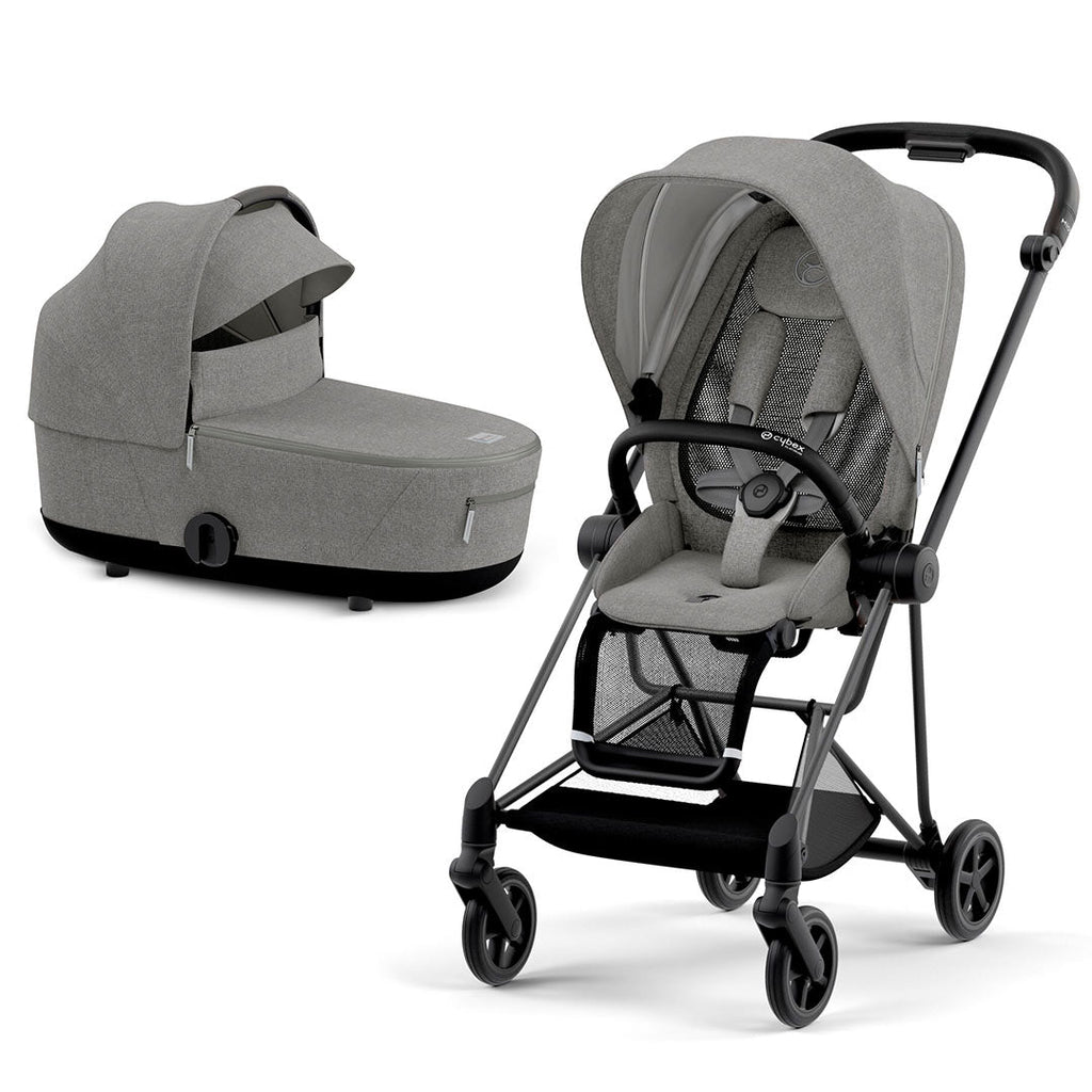 CYBEX MIOS Pushchair - Manhattan Grey - Stroller - The Baby Service - Matt Black - Lux Cot