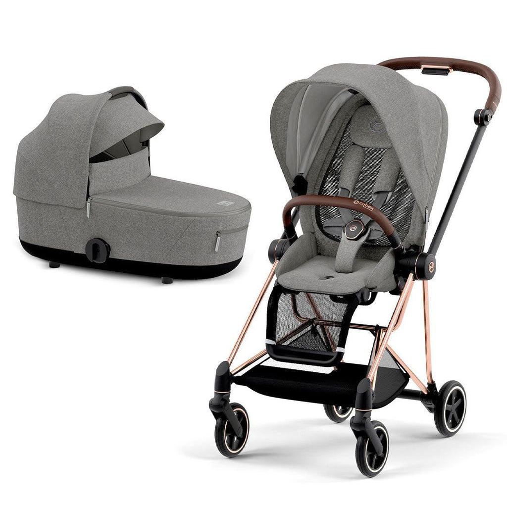 CYBEX MIOS Pushchair - Manhattan Grey - Stroller - The Baby Service - Rose Gold - Lux Cot