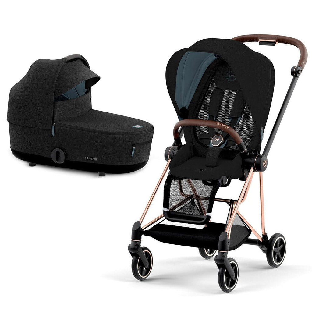 CYBEX MIOS Pushchair - Stardust Black - Stroller - The Baby Service - Rose Gold - Lux Cot
