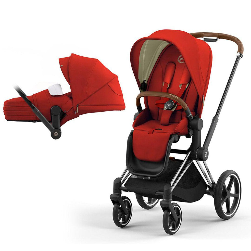 CYBEX PRIAM Pushchair - Autumn Gold - Chrome Brown - Lite Cot - The Baby Service