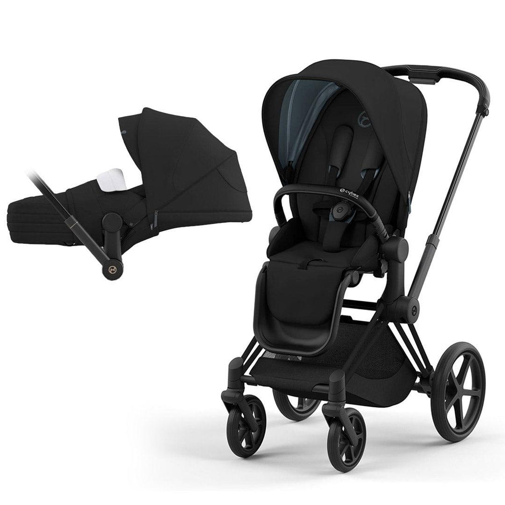 CYBEX PRIAM Pushchair - Deep Black - Lite Cot - Stroller - The Baby Service