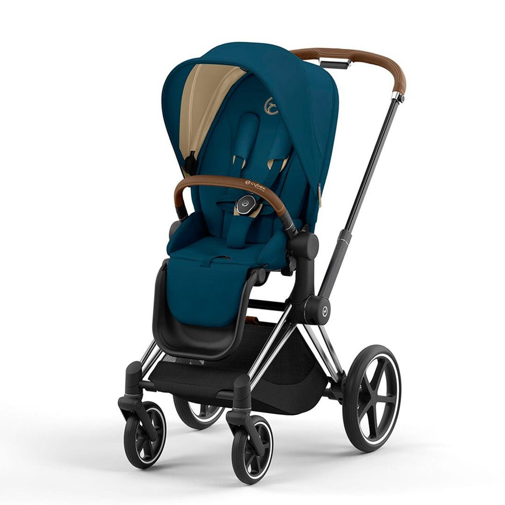 CYBEX PRIAM Pushchair - Mountain Blue - Chrome Brown - The Baby Service