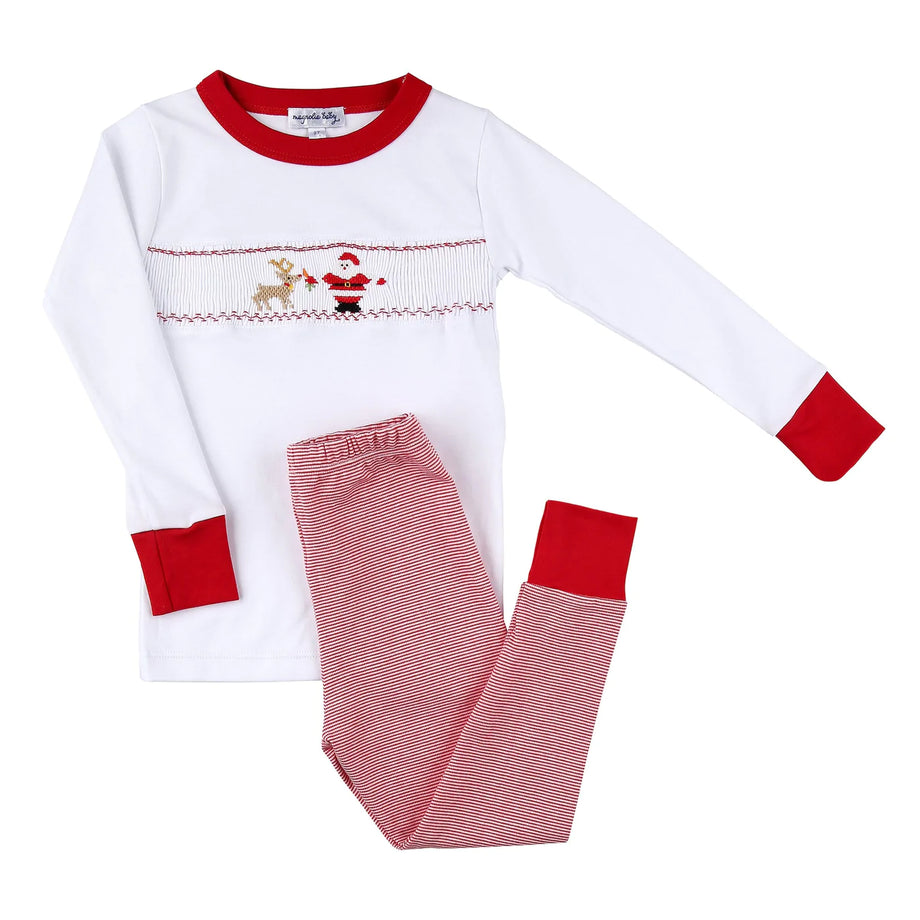 Magnolia Baby Rudolph And Santa Smocked Pyjamas The Baby Service